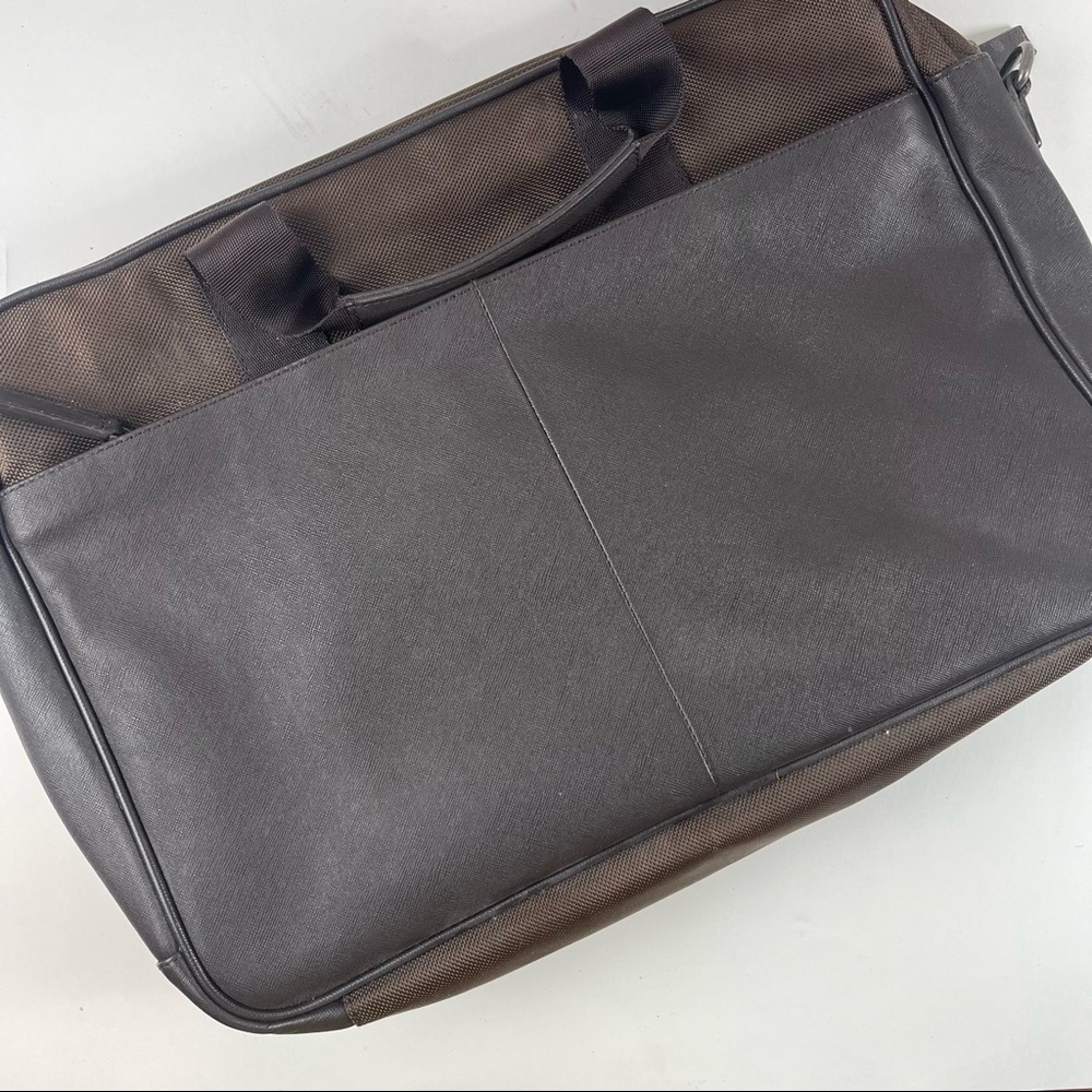 JOSEPH ABBOUD Mens Brown Leather Business Laptop Messenger Courier Bag MSRP $199